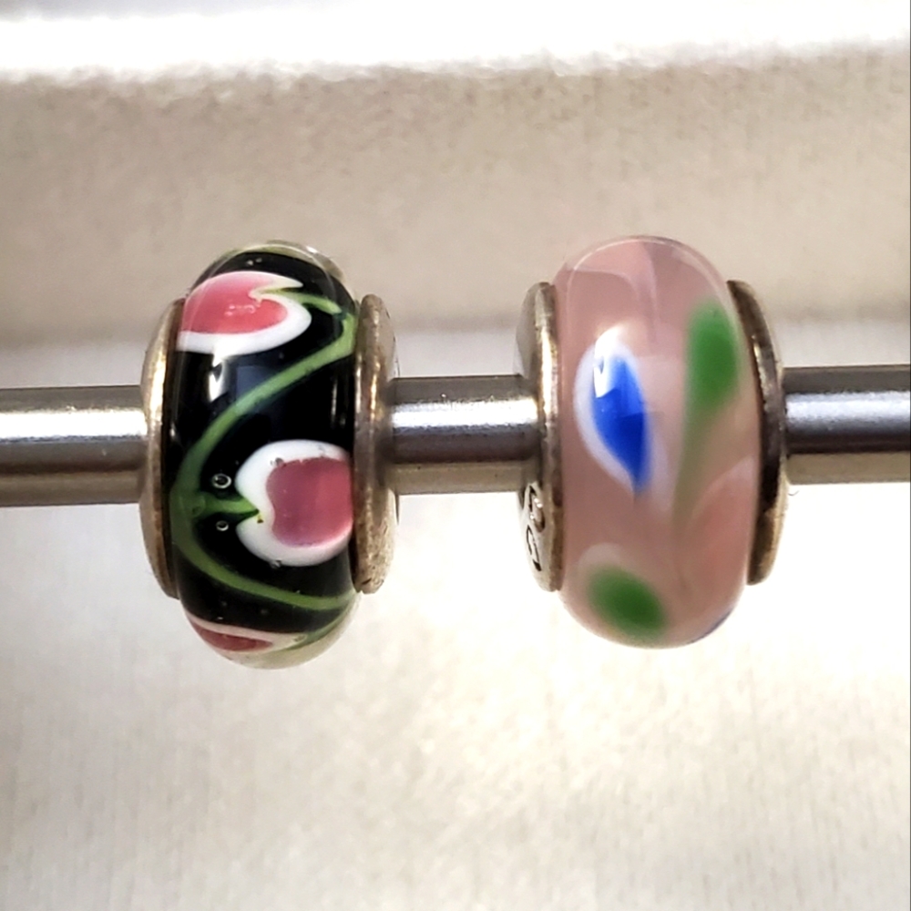 GQ 925 STERLING GLASS BEAD CHARMS